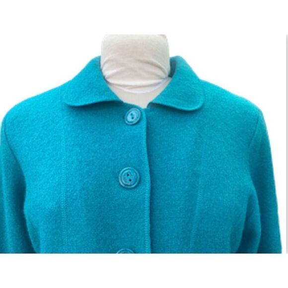 Jane Ashley Wool Blend Cardigan/Jacket Teal Sz M - Picture 3 of 10